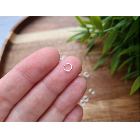 Rings, silver color, ~ 50 pcs., 5 mm