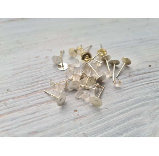 Fittings for earrings with silicone fastening, 20 pcs.