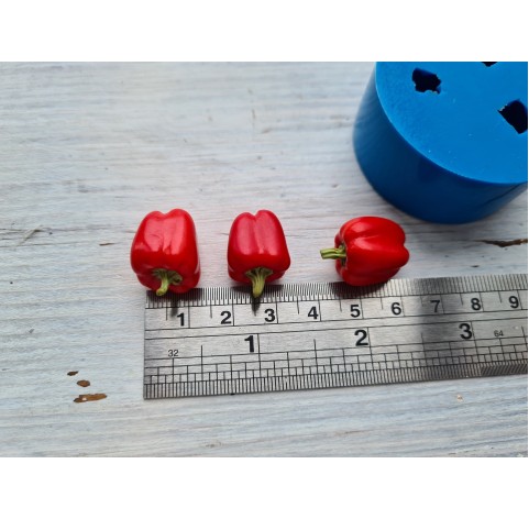 Silicone mold, Bell pepper with greens, 3 pcs., ~ 1.3-2.3 cm