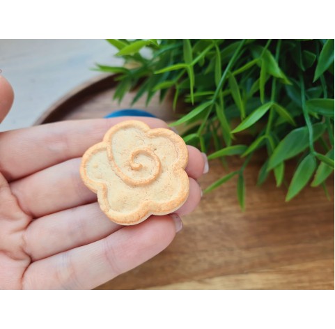 Silicone mold, Full size biscuit, style 46, flower, ~ Ø 3.7 cm, H:0.8 cm