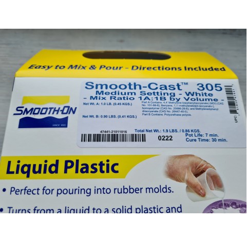 Smooth-Cast 305 liquid plastic, white, 0.86kg, cure time 30 min