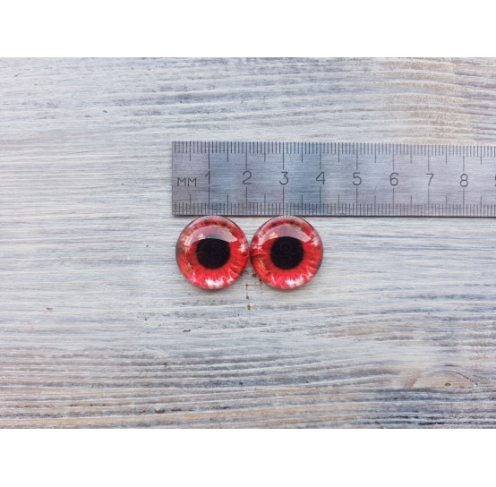 Glass eyes Red 1, ~ Ø 2 cm
