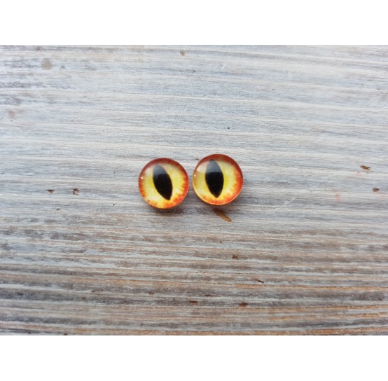 Glass eyes Orange 1, ~ Ø 1,2 cm
