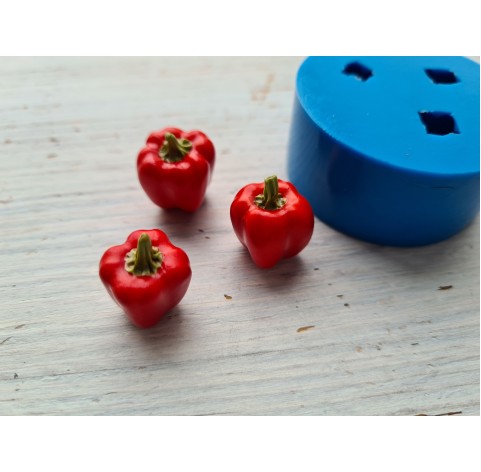 Silicone mold, Bell pepper with greens, 3 pcs., ~ 1.3-2.3 cm