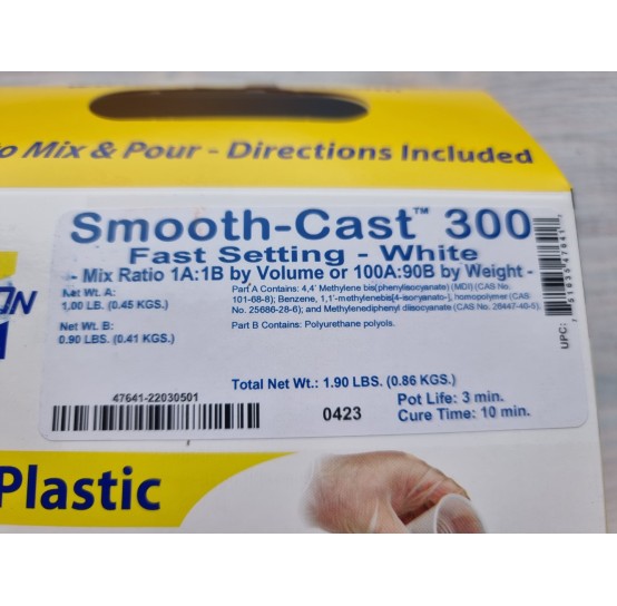 Smooth-Cast 300 liquid plastic, white, 0.86kg, cure time 10 min