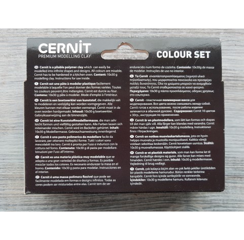 Cernit Number One oven-bake polymer clay, pack of 10 colours, 300 gr