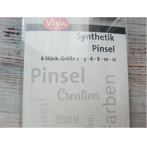 Brush set, No. 2,4,6,8,10,12, synthetic, round, pack of 6 pcs.