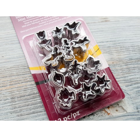 Set of metal cutters, for cutting plastic pearls "Nature" 12 pcs., 1.2*1.2-1.4*2.3 cm