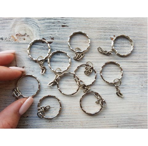 Keychain rings, silver, 10 pcs.