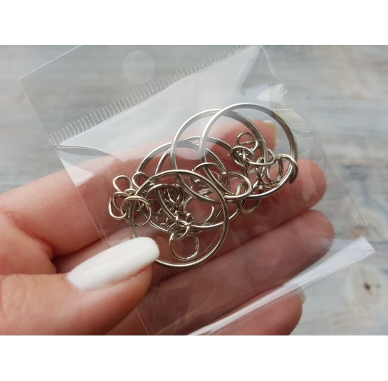 Keychain rings, silver, 5 pcs.