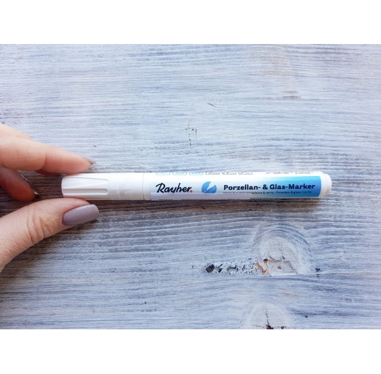 Felt pen/marker for porcelain and glass, white, for lines 1-2 mm