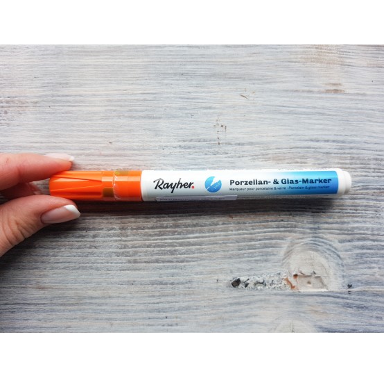Felt pen/marker for porcelain and glass, orange, for lines 1-2 mm