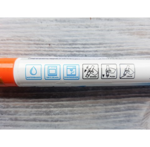 Felt pen/marker for porcelain and glass, orange, for lines 1-2 mm