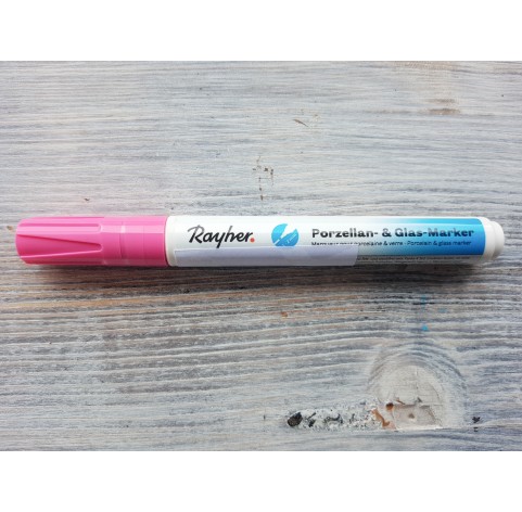 Felt pen/marker for porcelain and glass, pink, for lines 1-2 mm