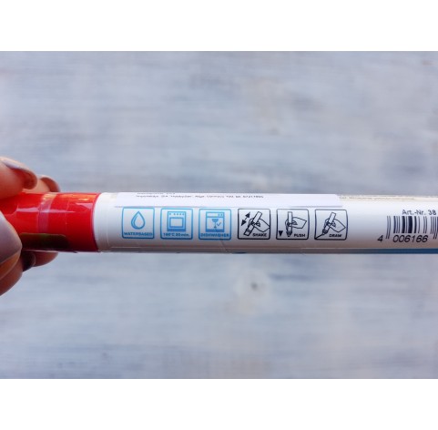 Felt pen/marker for porcelain and glass, red, for lines 1-2 mm
