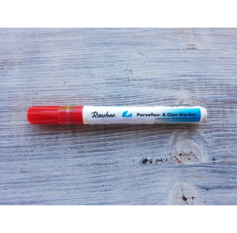 Felt pen/marker for porcelain and glass, red, for lines 1-2 mm