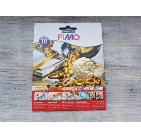 FIMO metal leaves 14*14 cm, gold, 10 pcs., No. 878111
