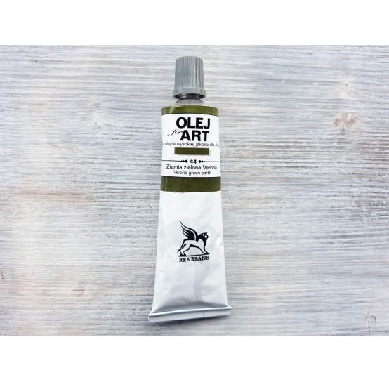 Renesans OLEJ FOR ART oil paint, verona terre verte, 60 ml, No. 44