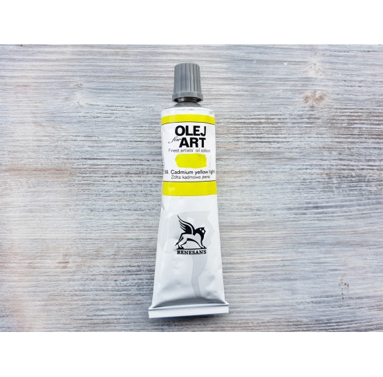 Renesans OLEJ FOR ART oil paint, cadmium yellow pale, 60 ml, No. 09