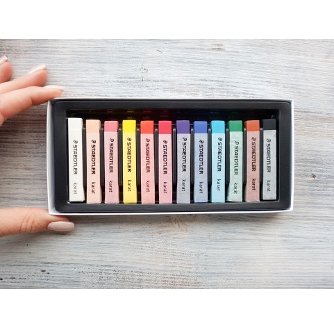 Set of soft pastels chalks, 12 colours, Staedtler