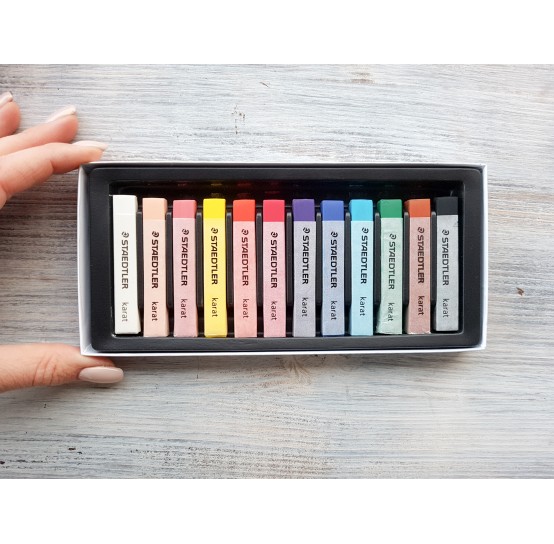 Set of soft pastels chalks, 12 colours, Staedtler