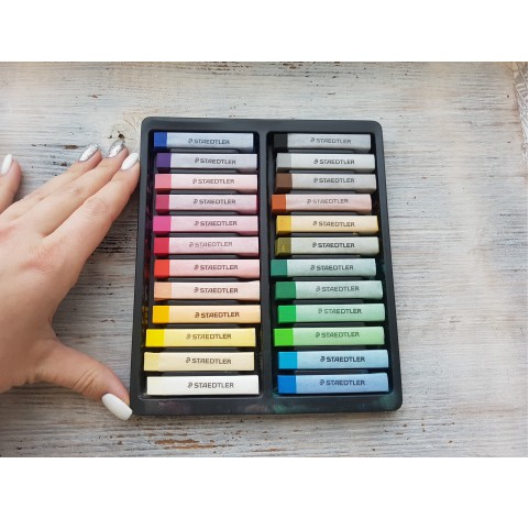 Set of soft pastels chalks, 24 colours, Staedtler