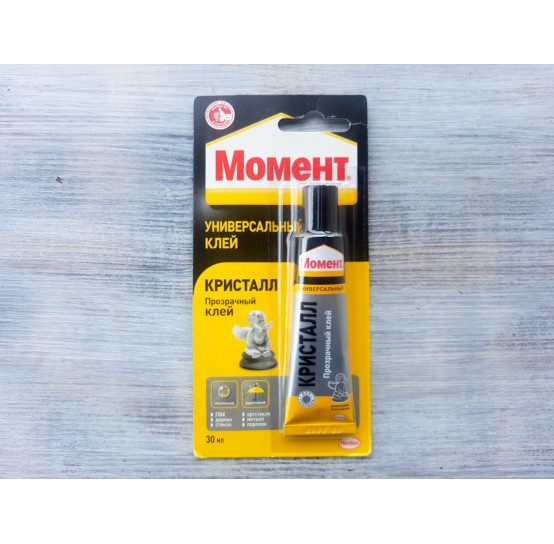 Contact glue / Moment Crystal blister, transparent, 30 ml
