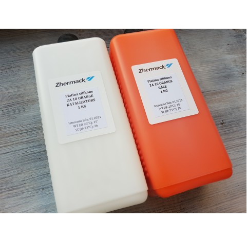 Silicone on platinum catalyst, Zhermack ZA 10, orange, 2 kg