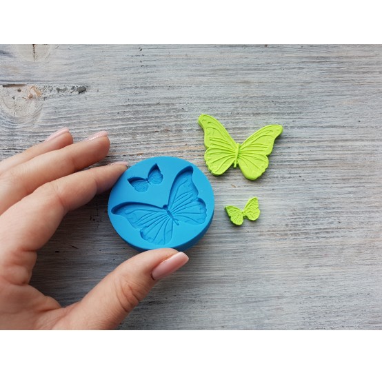 Silicone mold, butterflies, 2 pcs., ~ 1.8-5 cm