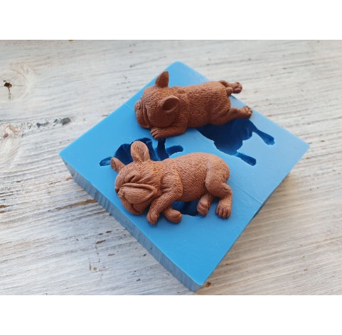 Silicone mold, dogs, 2 pcs., French Bulldog, ~ 4.2*2.2 cm