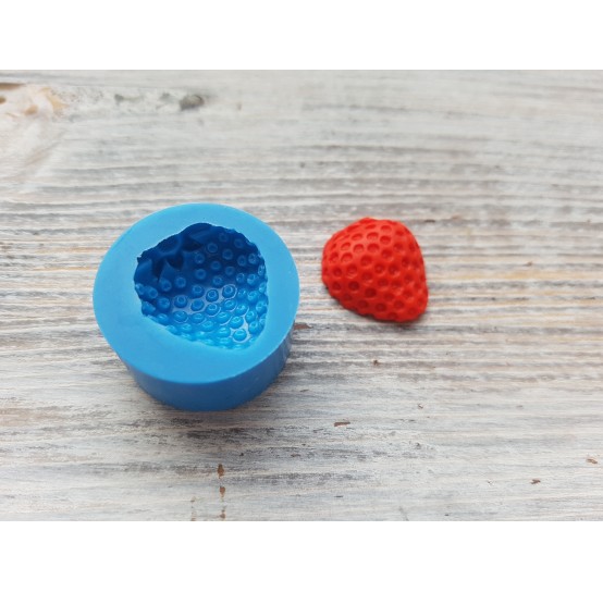Silicone mold half of strawberry, artificial, 1 piece, ~ Ø 1.7-1.8 cm