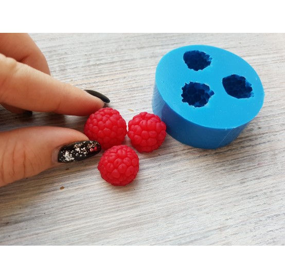 Silicone mold raspberry, 3 berries, L, ~ Ø 1.6-1.8 cm