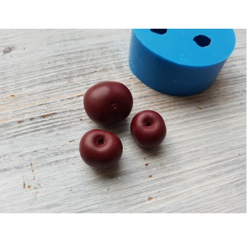 Silicone mold, Cherry, style 3, 3 elements, ~ Ø 1.5-2 cm, H:1.2-1.6 cm