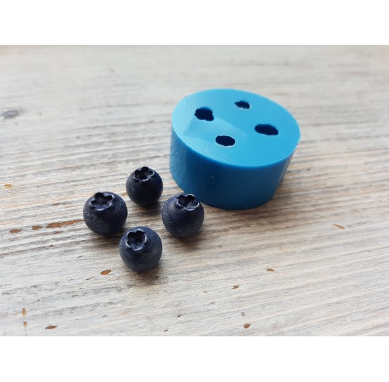 Silicone mold handmade blueberry, 4 berries, small, ~ Ø 1 cm