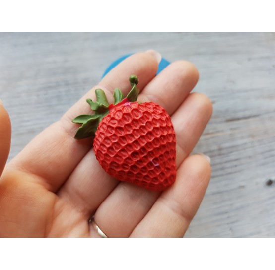 Silicone mold, Artificial strawberry, L, half,  ~ Ø 3.1*4.6 cm, ~ H:1.3 cm