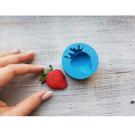 Silicone mold, Artificial strawberry, L, half, ~ Ø 3.2-4.7 cm
