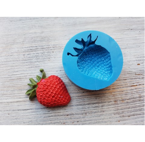 Silicone mold, Artificial strawberry, L, half, ~ Ø 3.2-4.7 cm