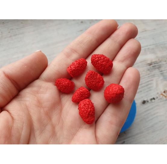 Silicone mold, Garden strawberries, 7 pcs., ~ Ø 0.8-1.3 cm, ~ H:1-1.5 cm