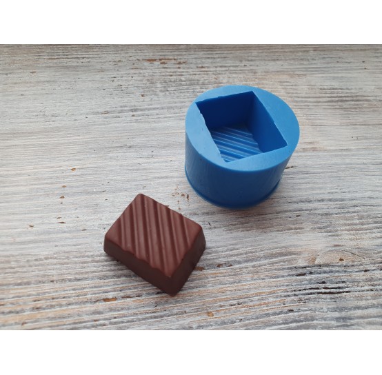 Silicone mold, Chocolate candy 10, with strips, ~ 3.1 cm