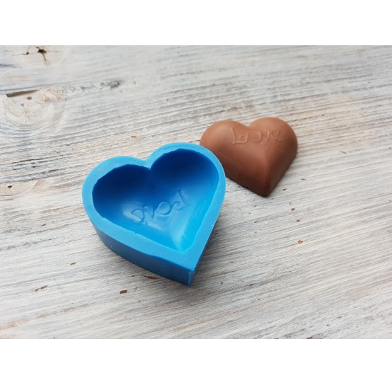 Silicone mold, Heart 2, large, ~ 4.2 cm