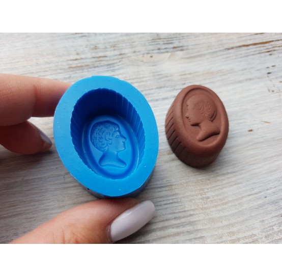 Silicone mold, Chocolate candy 13, with face, ~ 2.6*3.4 cm