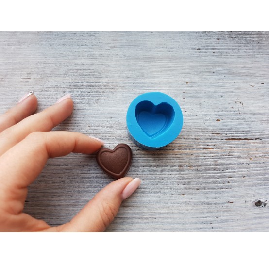 Silicone mold, Chocolate candy 5, heart, ~ 2.7*2.9 cm