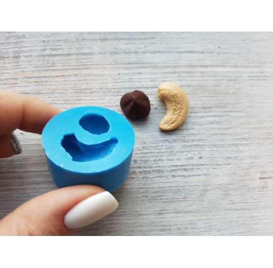 Silicone mold, Cashew and hazelnut, ~ 1*2.2 cm, ~ Ø 1.4 cm