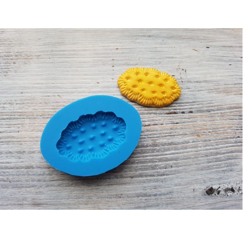 Silicone mold, classic cookie, oval, ~ 2.5*4 cm