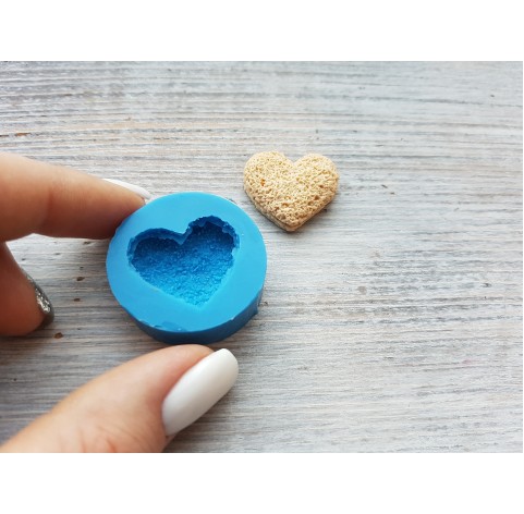 Silicone mold, Cookie 17, airy, heart, ~ 2.3 cm
