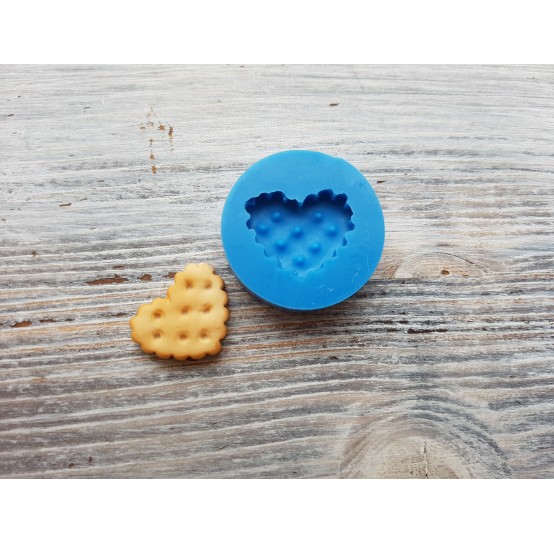 Silicone mold, cookie heart, small, ~ 1.5*1.9 cm