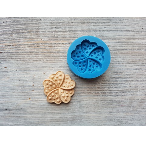 Silicone mold, cookie flower with figures, ~ 3.2 cm