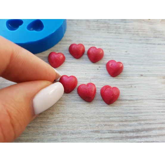 Silicone mold, Heart, style 8, 7 pcs., small, ~ Ø 1 cm, H:0.5 cm