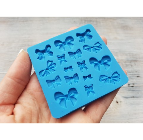 Silicone mold, Bows, 16 pcs., ~ 0.7-1.9 cm