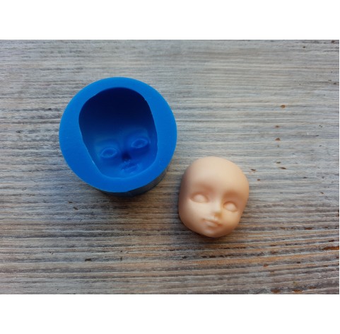 Silicone mold, Doll face 3, ~ 2.5*2.8 cm